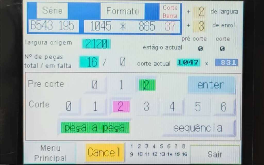 A Nossa História - Consola de Controlo da Máquina de Corte